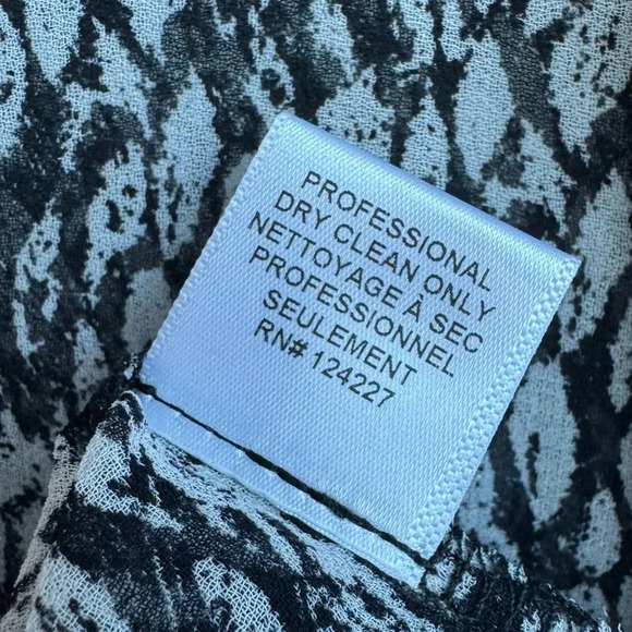 MISA LOS ANGELES | Giana Snakeskin Top | Long Sleeve SemiSheer Smocked Blouse XS - Picture 10 of 12